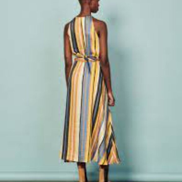 Sandro taila striped linen-blend maxi dress Size - 38/US 6 - Picture 3 of 16